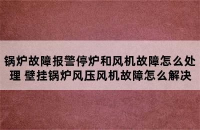 锅炉故障报警停炉和风机故障怎么处理 壁挂锅炉风压风机故障怎么解决